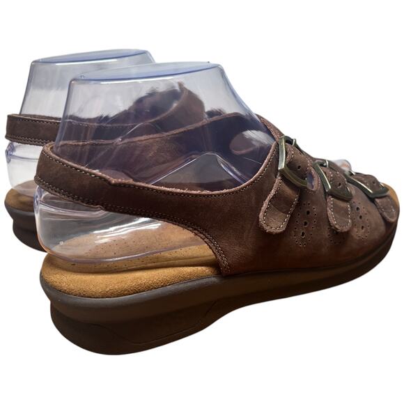 SAS Tri II Women's 7 Brown Suede Sandal Tripad Comfort Adjustable Shoe Strappy - Picture 5 of 12